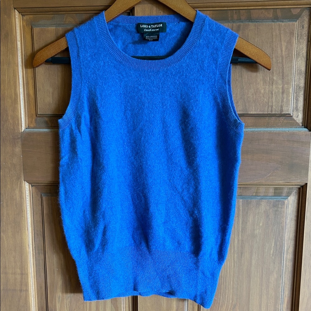 Lord & Taylor Blue Sleeveless Sweater